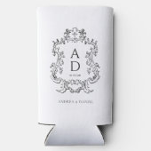 Black and White Floral Wedding Monogram (Achterkant)
