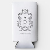 Black and White Floral Wedding Monogram (Voorkant)