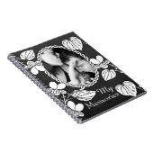 Black and White Flower Custom Photo Elegant Notitieboek (Rechterzijde)