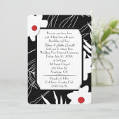 Black and White Flower Vow Renewal Wedding Kaart (Staand voorkant)