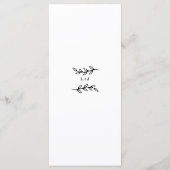 black and white foliage Crest wedding Menu (Achterkant)