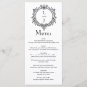 black and white foliage Crest wedding Menu (Voorkant)