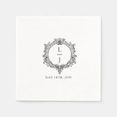 black and white foliage Crest wedding Servet (Voorkant)