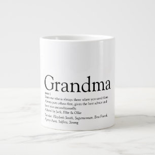 Black and White Fun Grandma Grandmother Definition Extra Grote Beker