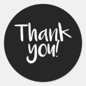 Black and white fun text merci sticker (Devant)