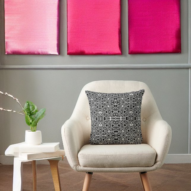 Black and White Funky Cubism Neo Geo Abstract Kussen (Creator heeft geüpload)