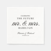 Black and White Future Mr en Mrs Engagement Party Servet (Voorkant)