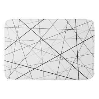 Black and white geometric pattern badmat