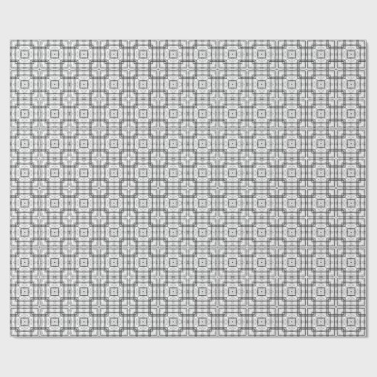 Black and White Geometric Squares Pattern Cadeaupapier (Vlak)