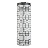 Black and White Geometric Squares Pattern Thermosbeker (Achterkant)