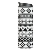 Black and White Geometric Tribal Thermosbeker (Geroteerd rechts)
