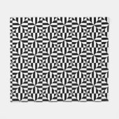 Black and white geometrical pattern fleece deken (Voorkant (Horizontaal))