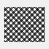 Black and White Gingham Check Fleece Blanket (Voorkant (Horizontaal))
