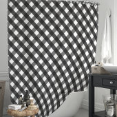 Black and White Gingham Pset Douchegordijn