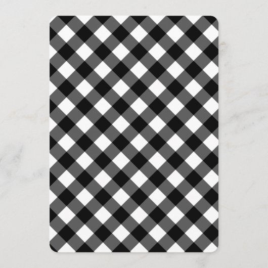 Black and White Gingham wedding invitation (Dos)