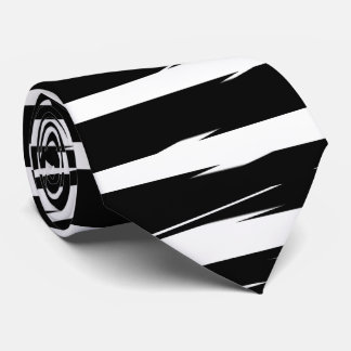 Black and White Glitch Signal Stripes Stropdas
