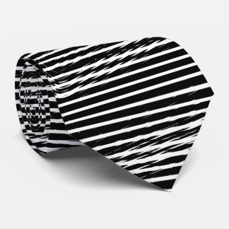 Black and White Glitchy Signal Stripes  Stropdas