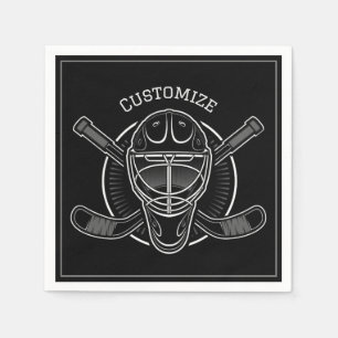 Black and White Goalie Mask Servet