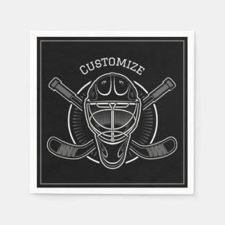 Black and White Goalie Mask Servet