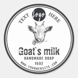 Black and White Goat's Milk Zeep Label   geit-Logo