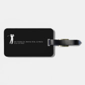 Black and White Golfer Name Bagagelabel (Achterkant horizontaal)