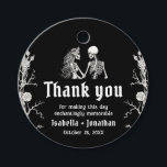 Black and White Gothic Halloween Skeleton Wedding<br><div class="desc">🖤 Black and White Gothic Skeleton Wedding Favor Tags – Halloween Edition Add a dash of dark romance to your wedding favors! 💀🕯️ These Black and White Gothic Skeleton Wedding Favor Tags feature a hauntingly elegant skeleton couple in a vintage-inspired design with classic monochrome style. Perfect for Halloween weddings, gothic...</div>