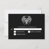 Black and white Gothic Halloween Wedding RSVP Card (Devant)