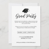 Black-and-white Grad Arched Photo Party Invitation (Dos)