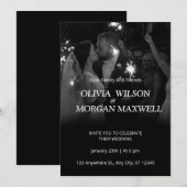 Black and White Gradient Wedding Invitation (Devant / Derrière)