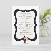 Black and White Groom and Bride Faire-part de mari (Debout devant)