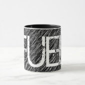 Black and White Grunge Fuel Mok (Midden)