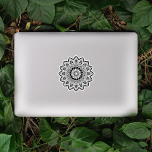 Black and White Hand Drawn Mandala Sticker