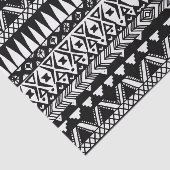 Black and White Hand Drawn Modern Tribal Aztec Tissuepapier (Detail)