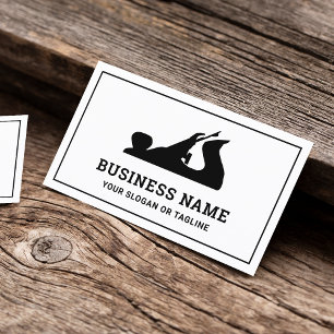 Black and White Hand Plane Handyman Carpenter Visitekaartje