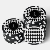 black and white harlequin diamond pattern pokerchips (Opstapeling)