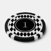 black and white harlequin diamond pattern pokerchips (Enkel)