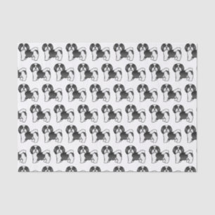 Black and White Havanese Cute Cartoon Dog Pattern Tissuepapier