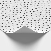 Black and White Heart Pattern Valentine's Day Cadeaupapier (Hoek)