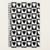 Black and White Hearts Love Planner Notebook (Devant)
