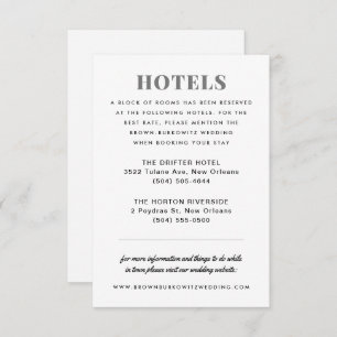 Black and White Hotel Accommodation Enclosure Kaar RSVP Kaartje