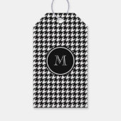 Black and White Houndstooth Your Monogram Cadeaulabel (Achterkant)