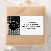 Black and White Houndstooth Your Monogram Etiket (Insitu)