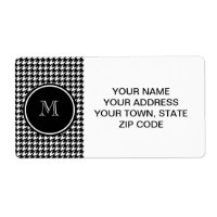 Black and White Houndstooth Your Monogram