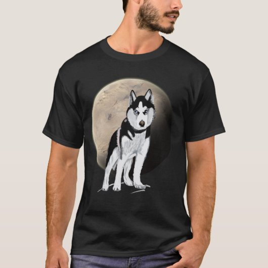 Black and White Husky T-shirt (Voorkant)