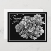Black and White Hydrangea Bouquet Hartelijk dank Briefkaart (Voorkant / Achterkant)