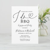 Black and White I DO BBQ Engagement Party Aankondiging (Staand voorkant)