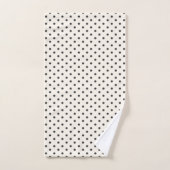Black and White Ivory Polka Dot Pattern Retro (Serviette à main)