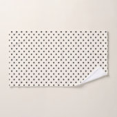 Black and White Ivory Polka Dot Pattern Retro (Serviette à main)