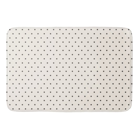 Black and White Ivory Polka Dot Pattern Retro  Badmat (Voorkant)