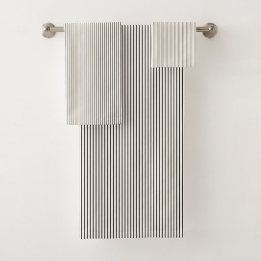 Black and White Ivory Stripes Pattern Retro  (En situation)